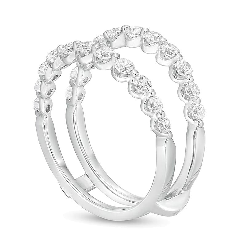 1.0 CT. Gesamtgewicht Diamant Solitär-Enhancer mit Muschelrand in 14K Weißgold
