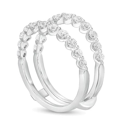 1.0 CT. Gesamtgewicht Diamant Solitär-Enhancer mit Muschelrand in 14K Weißgold