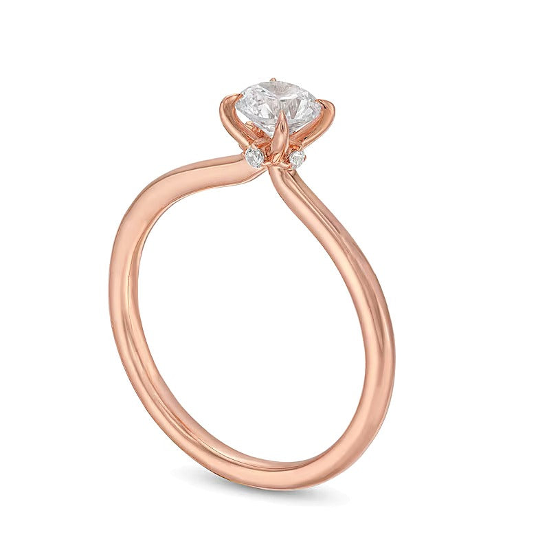 Solitär Verlobungsring 0,5 ct. Gesamtgewicht Diamant in 14K Roségold