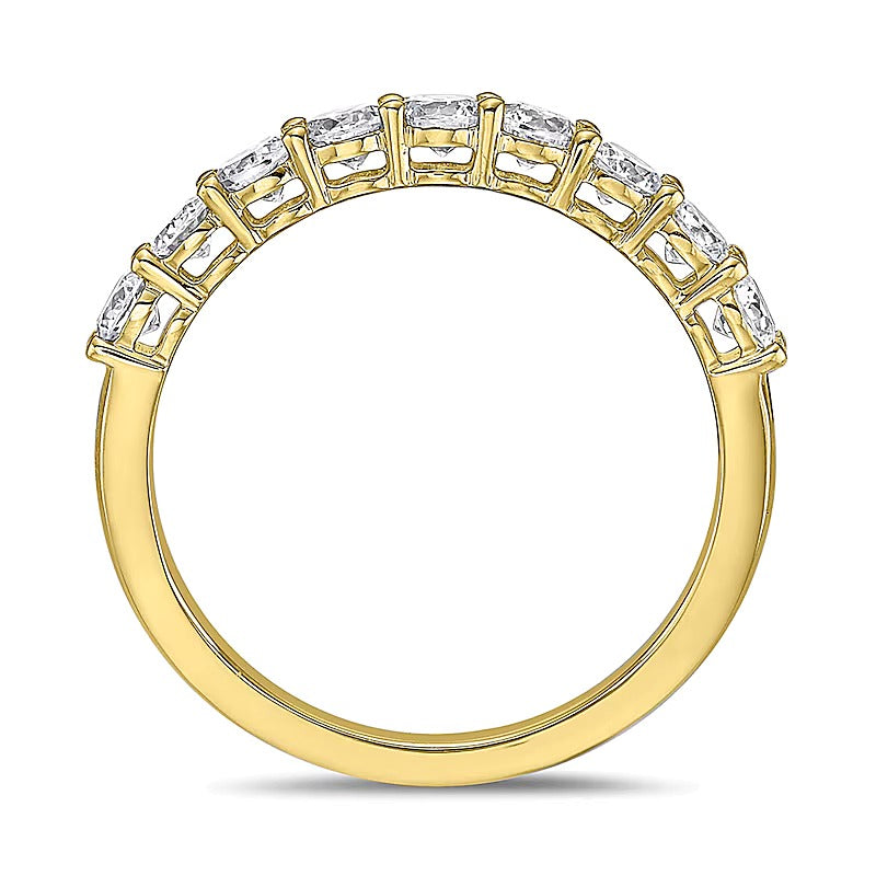 0.75 ct. Gesamtgewicht Diamant-Ring mit neun Steinen in 10K Gelbgold (I/I2)
