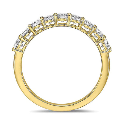 0.75 ct. Gesamtgewicht Diamant-Ring mit neun Steinen in 10K Gelbgold (I/I2)