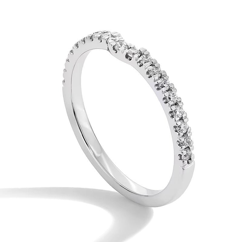 0.25 ct. Gesamtgewicht Labordiamant Konturring in 14K Weißgold (F/SI2)