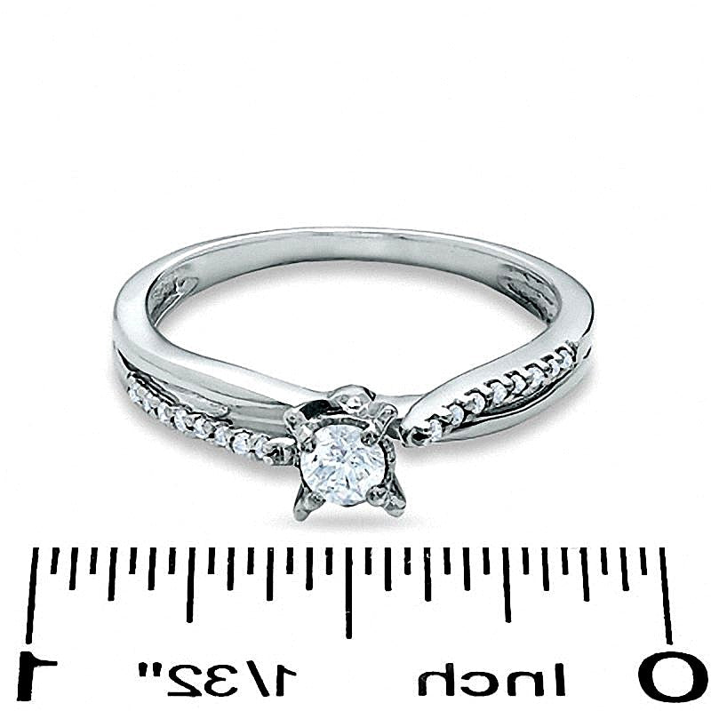 0,25 ct. Gesamtgewicht Diamant Crisscross Freundschaftsring in 10K Weißgold