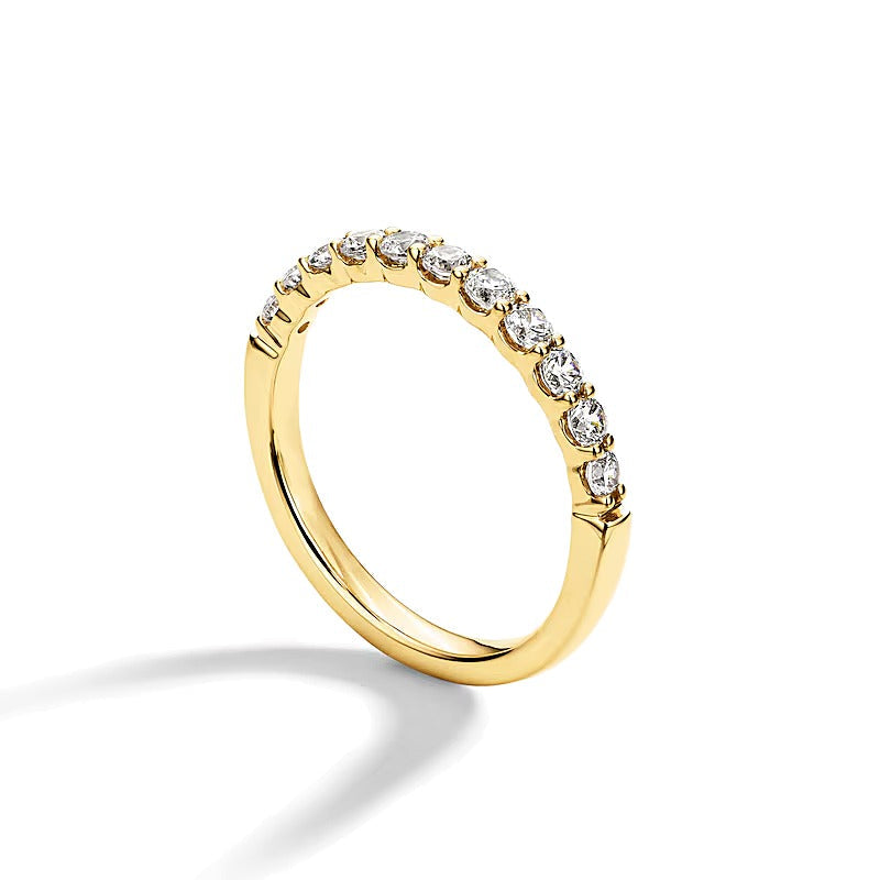 0.5 CT. Gesamtgewicht Labordiamant-Ring in 14K Gelbgold (I/SI2)