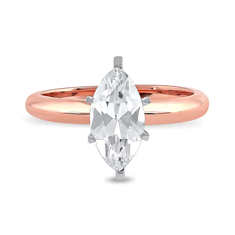 1.0 CT. Solitär-Verlobungsring mit Labordiamant im Marquise-Schliff in 14K Roségold (F/VS2)