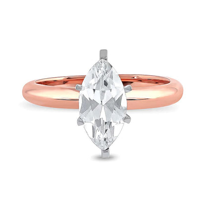1.0 CT. Solitär-Verlobungsring mit Labordiamant im Marquise-Schliff in 14K Roségold (F/VS2)