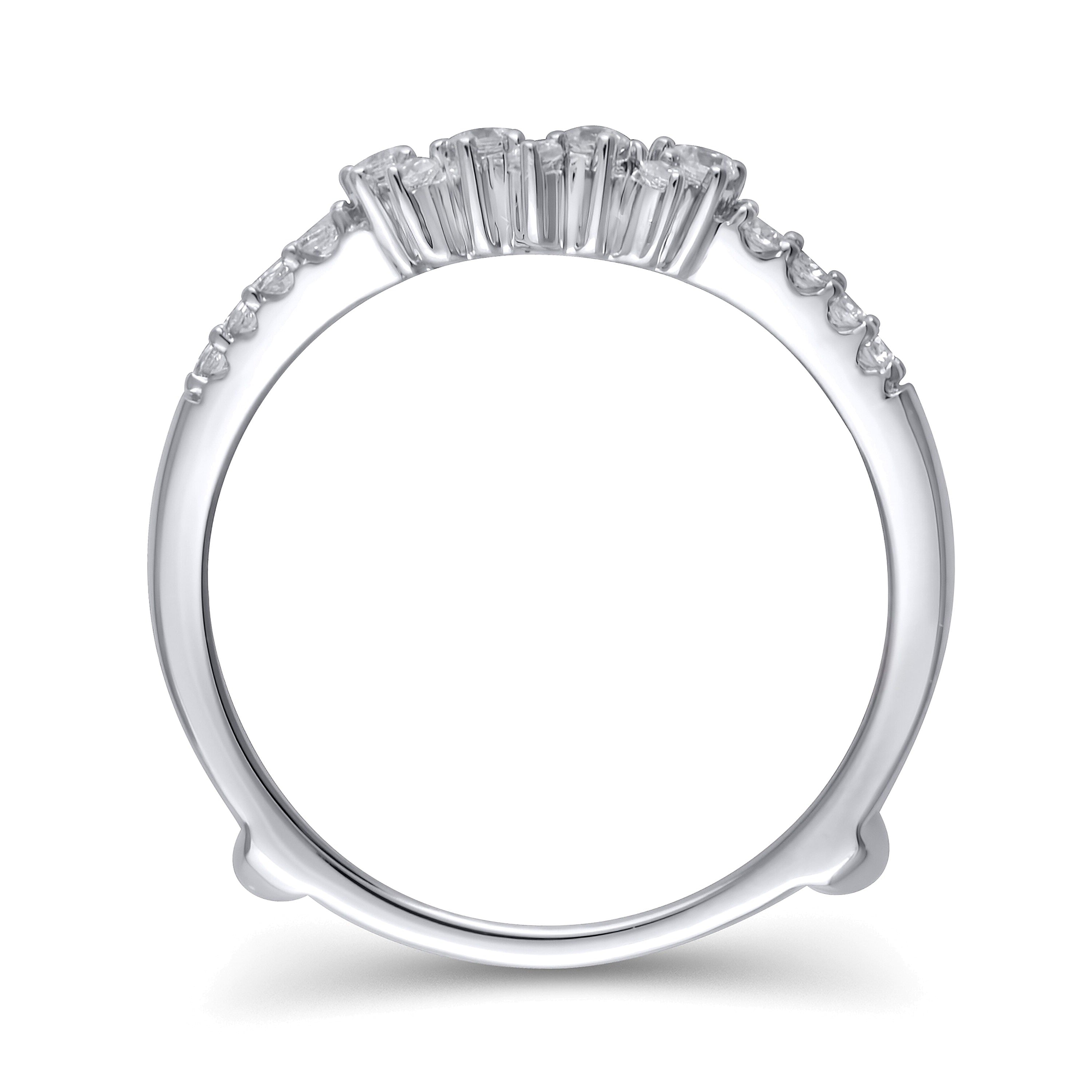0,38 ct. Gesamtgewicht Diamant Zickzack-Starburst Solitär-Enhancer Ring in 14K Weißgold