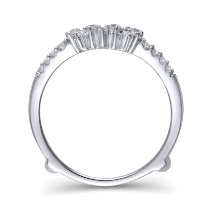 0,38 ct. Gesamtgewicht Diamant Zickzack-Starburst Solitär-Enhancer Ring in 14K Weißgold