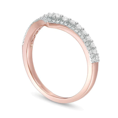 0.25 ct. Gesamtgewicht Diamant Doppel-Chevron Memoire-Ring in 10K Roségold