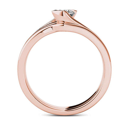 0,5 ct. Gesamtgewicht Diamant Bypass Brautset in 14K Roségold