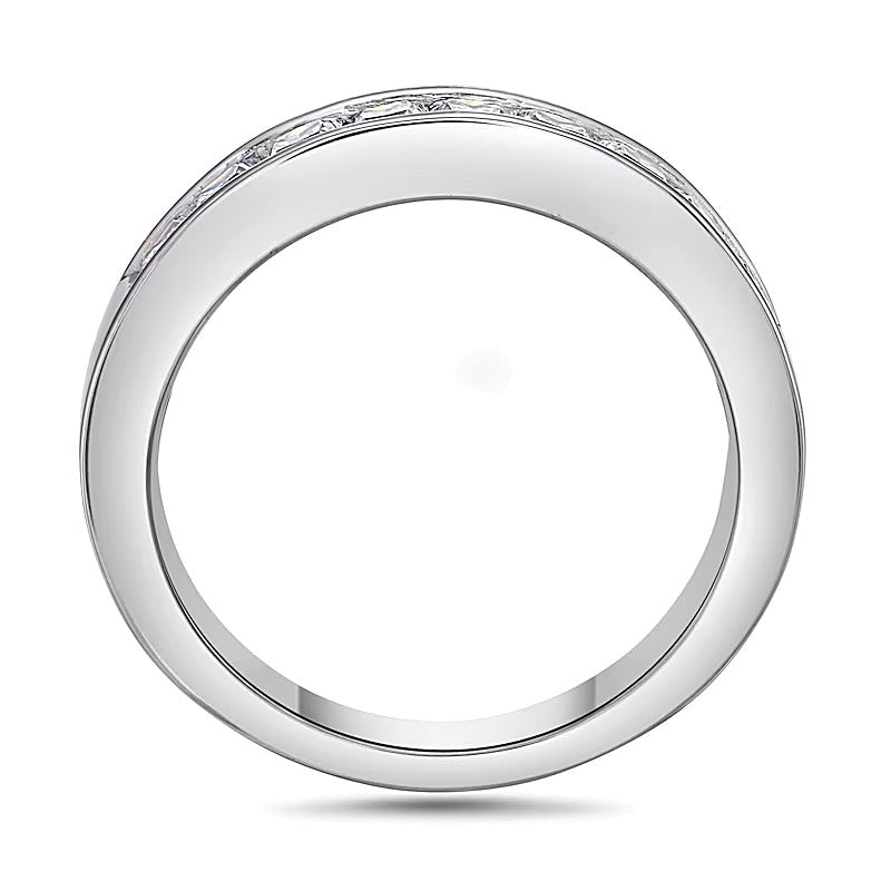 1.0 CT. TW Diamant-Ehering im Princess-Schliff mit neun Steinen in Platin (H/VS2)