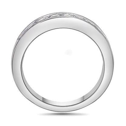 1.0 CT. TW Diamant-Ehering im Princess-Schliff mit neun Steinen in Platin (H/VS2)