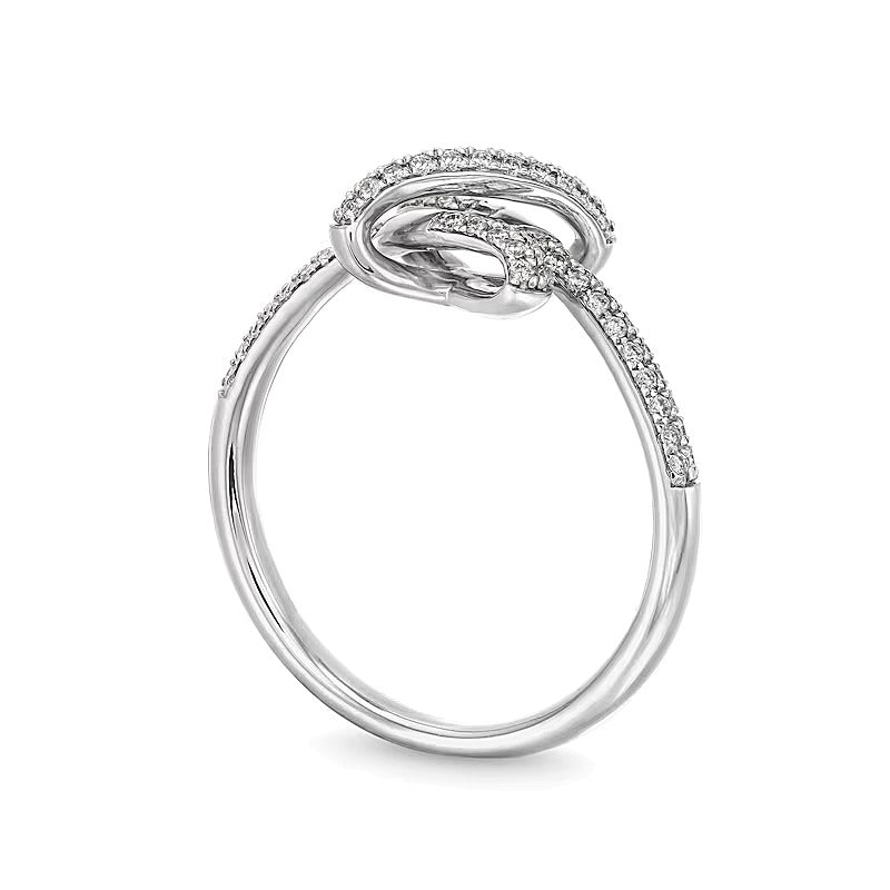 0,33 ct. Gesamtgewicht Labordiamant Fashion-Ring mit doppelreihigem Knoten in 10K Weißgold (F/SI2)