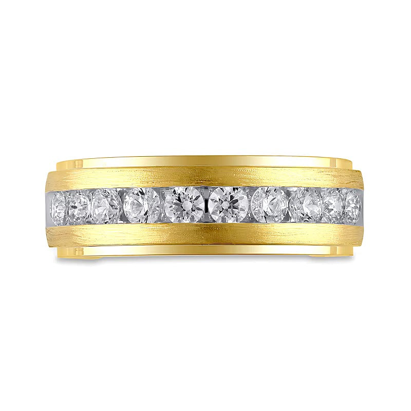 1,0 ct. Gesamtgewicht Diamant Ehering mit zehn Steinen in 10K Gelbgold