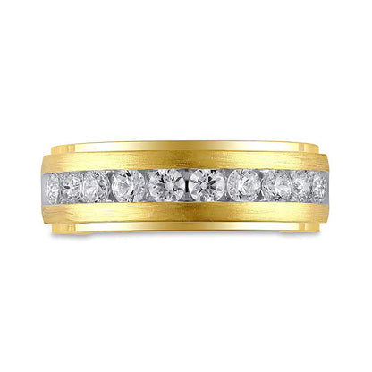1,0 ct. Gesamtgewicht Diamant Ehering mit zehn Steinen in 10K Gelbgold