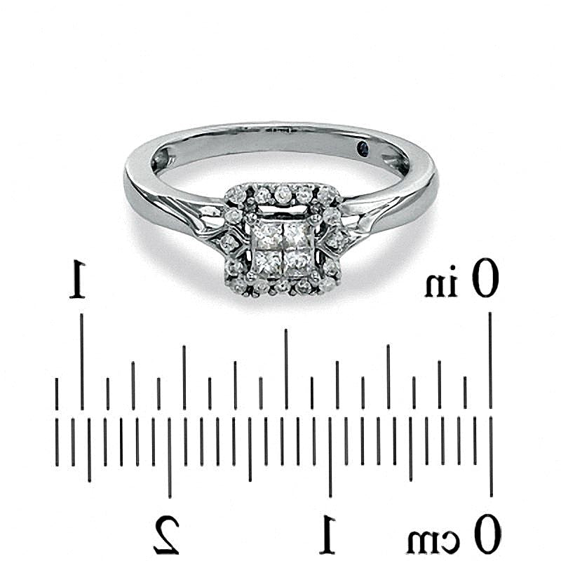 Cherished Promise Collection™ Freundschaftsring mit Diamanten im Princess- und Rundschliff 0,25 ct. Gesamtgewicht in 10K Weißgold