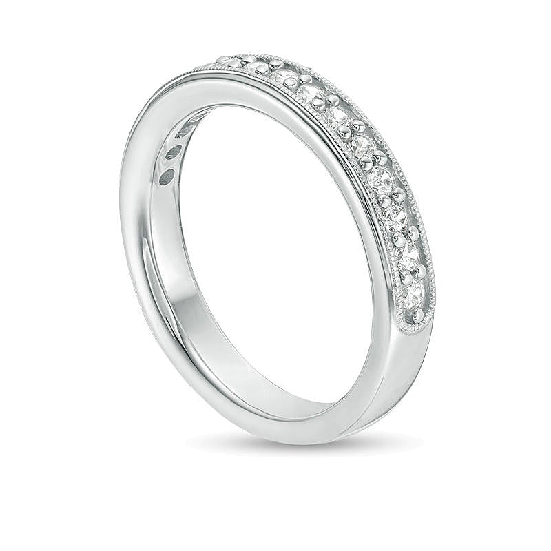 0.38 ct. Gesamtgewicht Diamant Ehering im Vintage-Stil in 10K Weißgold