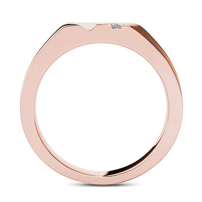 0.13 ct. Gesamtgewicht Dreistein-Ehering mit Diamanten im Princess-Schliff in 14K Roségold