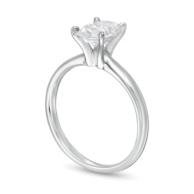 1.0 CT. TW Verlobungsring Solitär mit ovalem Diamant in 14K Weißgold (I/I2)