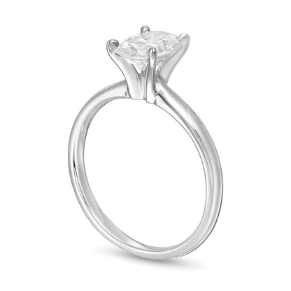 1.0 CT. TW Verlobungsring Solitär mit ovalem Diamant in 14K Weißgold (I/I2)