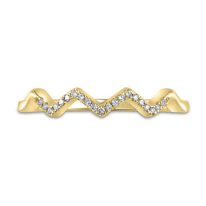 0.07 ct. Gesamtgewicht Diamant Zickzack-Ring aus 14K Weißgold für Damen