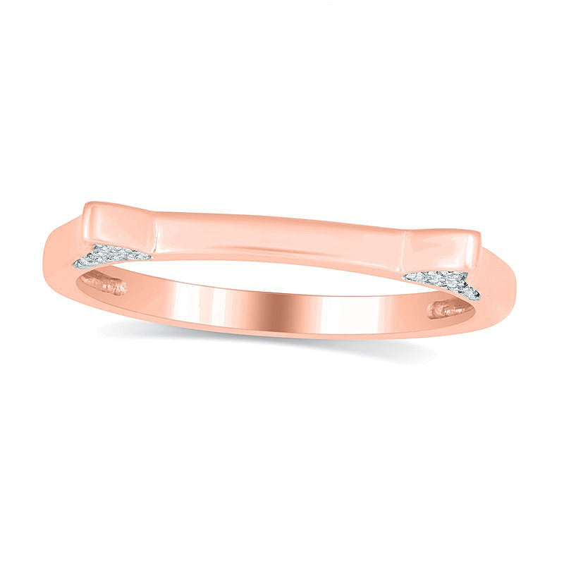Katzenohren-Ring mit Diamanten 0,1 ct. Gesamtgewicht in 10K Roségold