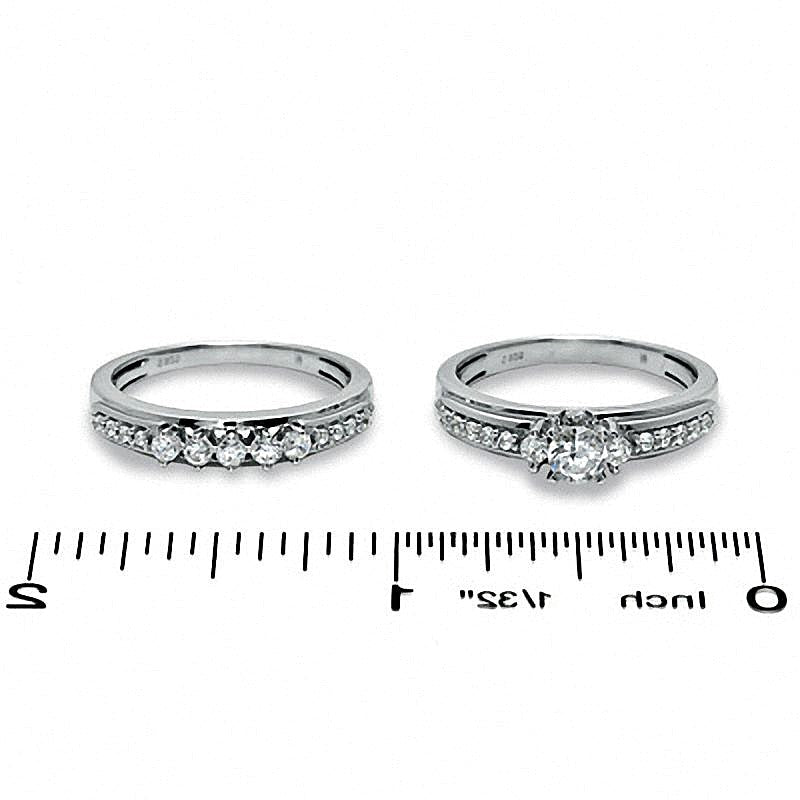 Diamant-Brautset 0.75 ct. Gesamtgewicht in 14K Weißgold