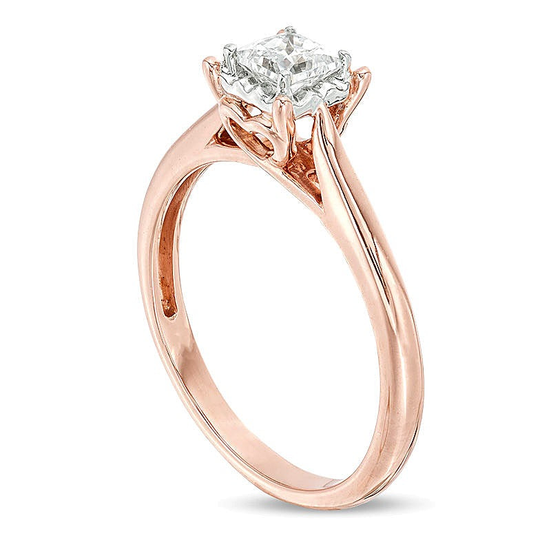 0.38 CT. Diamant-Solitär Verlobungsring im Princess-Schliff in 10K Roségold