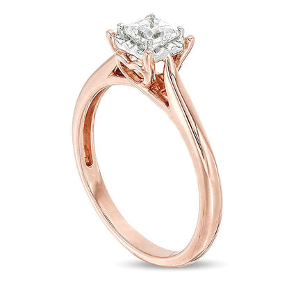 0.38 CT. Diamant-Solitär Verlobungsring im Princess-Schliff in 10K Roségold