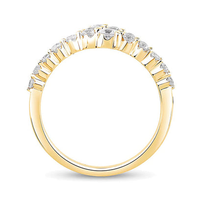 0,75 ct. Gesamtgewicht Labordiamant Split-Bypass-Ring aus 10K Gelbgold (F/VS2)