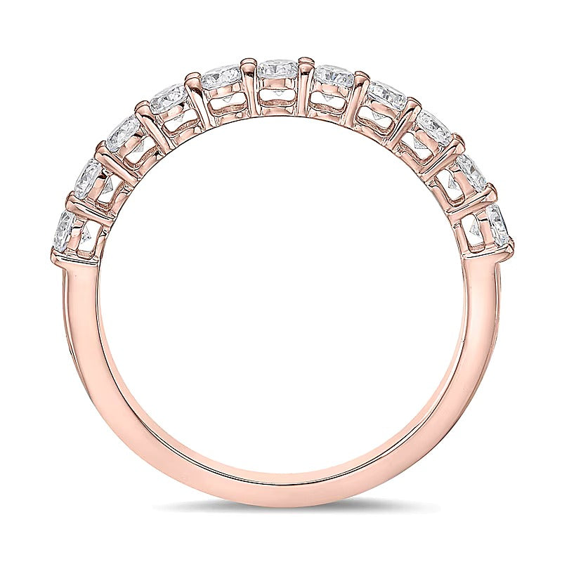 0.75 CT. Gesamtgewicht Diamant-Ring mit elf Steinen in 10K Roségold (I/I2)