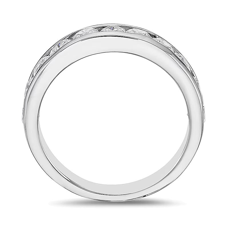 1.25 ct. Gesamtgewicht Diamant Ring kanalgefasst mit elf Steinen in 10K Weißgold (I/I2)