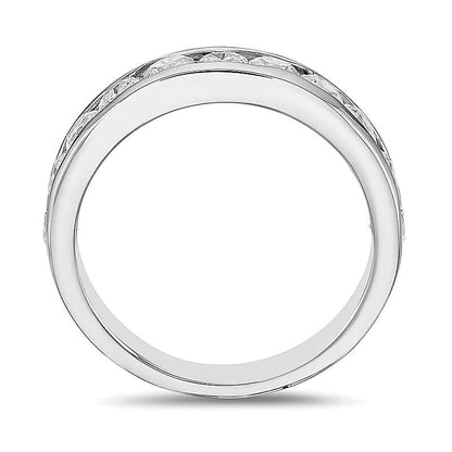 1.25 ct. Gesamtgewicht Diamant Ring kanalgefasst mit elf Steinen in 10K Weißgold (I/I2)
