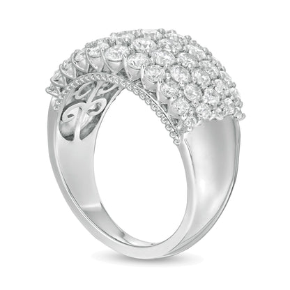 2.0 ct. Gesamtgewicht Labordiamant mehrreihiger Fashion-Ring in 14K Weißgold (F/SI2)