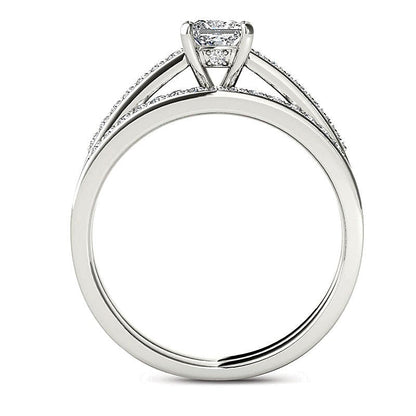 Braut-Set mit Diamanten im Princess- und Rundschliff, 0.63 CT. Gesamtgewicht, in 14K Weißgold