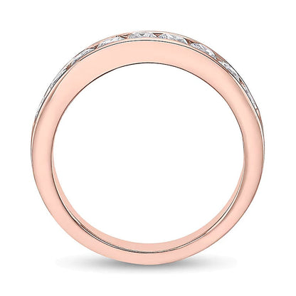 0.75 ct. Gesamtgewicht Diamant Ring kanalgefasst mit neun Steinen in 10K Roségold (I/I2)