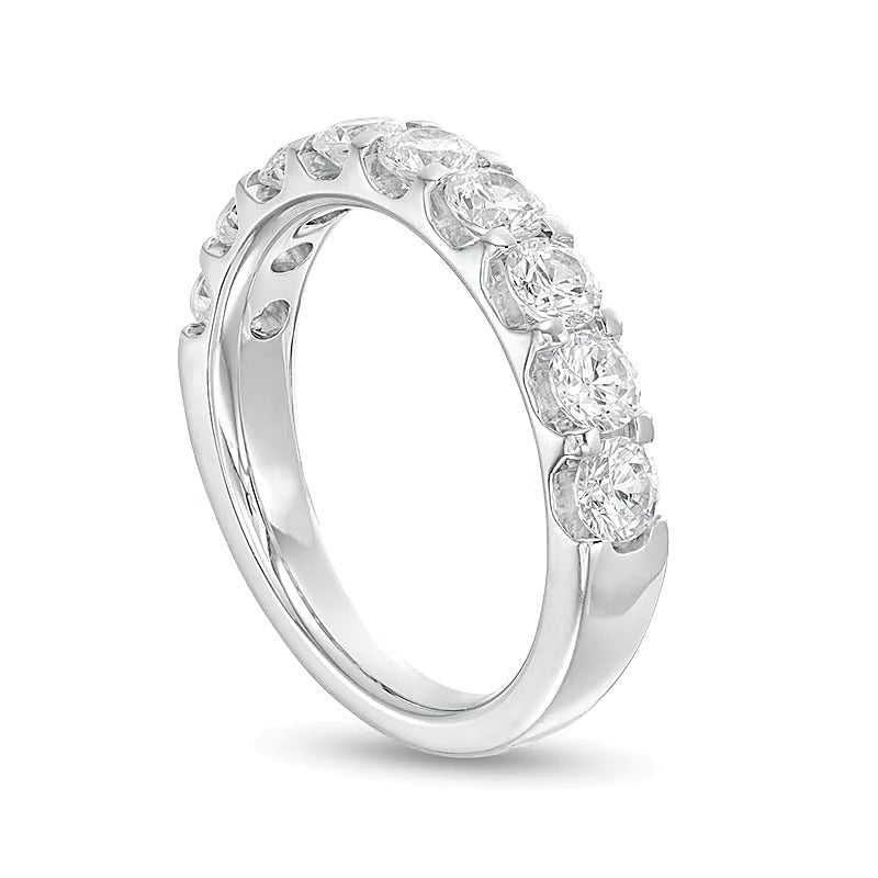 1.5 ct. Gesamtgewicht Diamant Ring mit neun Steinen in 14K Weißgold (I/SI2)