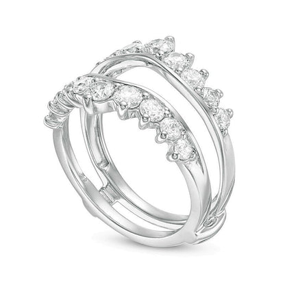1.5 ct. Gesamtgewicht Diamant Solitär-Enhancer Ring in 14K Weißgold