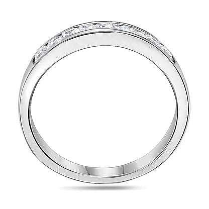 0.5 CT. Gesamtgewicht Ehering mit Princess-Diamanten, neun Steine, in 14K Weißgold (H/VS2)
