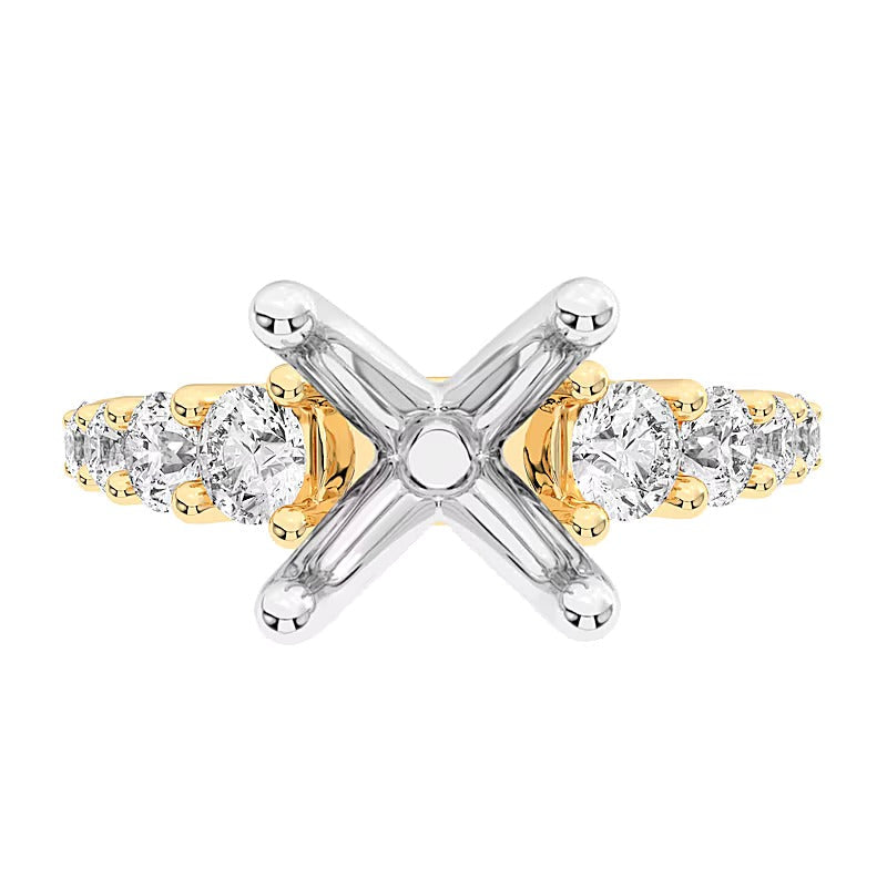 0,75 ct. Gesamtgewicht Labordiamant Halbfassung in 14K Gelbgold (F/VS2)