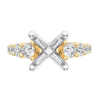 0,75 ct. Gesamtgewicht Labordiamant Halbfassung in 14K Gelbgold (F/VS2)