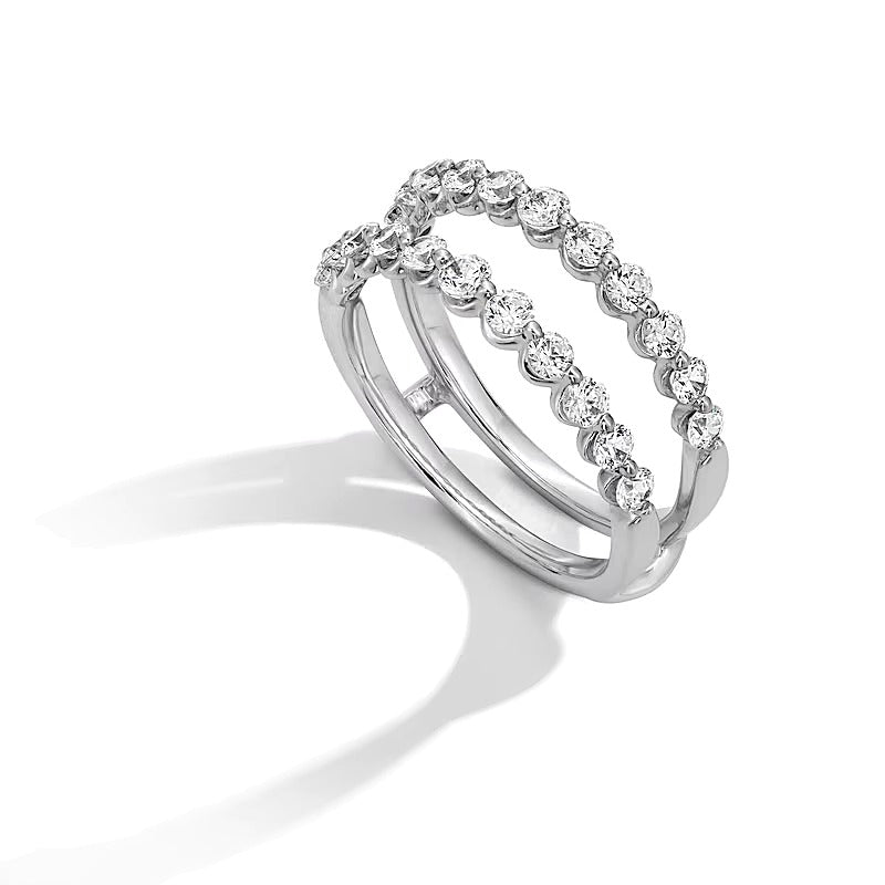 1.0 ct. Gesamtgewicht Diamant Solitär-Enhancer Ring aus 14K Weißgold für Damen