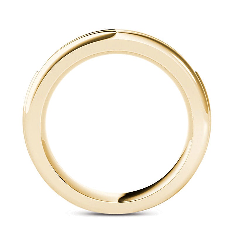 0.2 ct. Gesamtgewicht Diamant Ehering mit Rille in 14K Gelbgold