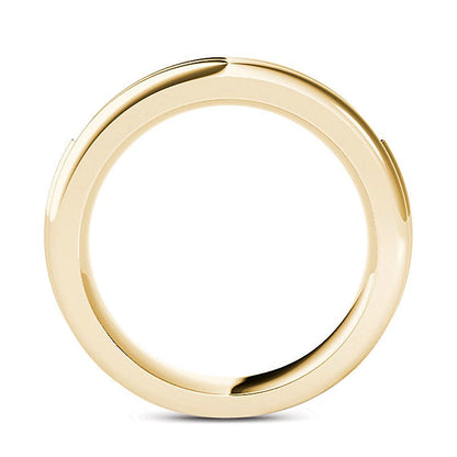 0.2 ct. Gesamtgewicht Diamant Ehering mit Rille in 14K Gelbgold