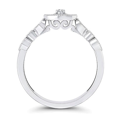 0.2 CT. Gesamtgewicht Multi-Diamant Ring im Art-déco-Vintage-Stil aus 10K Weißgold