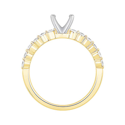 0.33 ct. Gesamtgewicht Diamant Vintage-inspirierter Solitär-Fassung in 14K Gelbgold