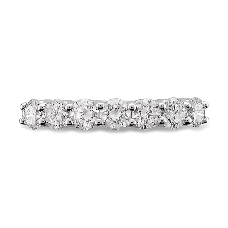 Ring mit Diamanten 1.0 CT. TW im Kanal, sieben Steine, in Platin
