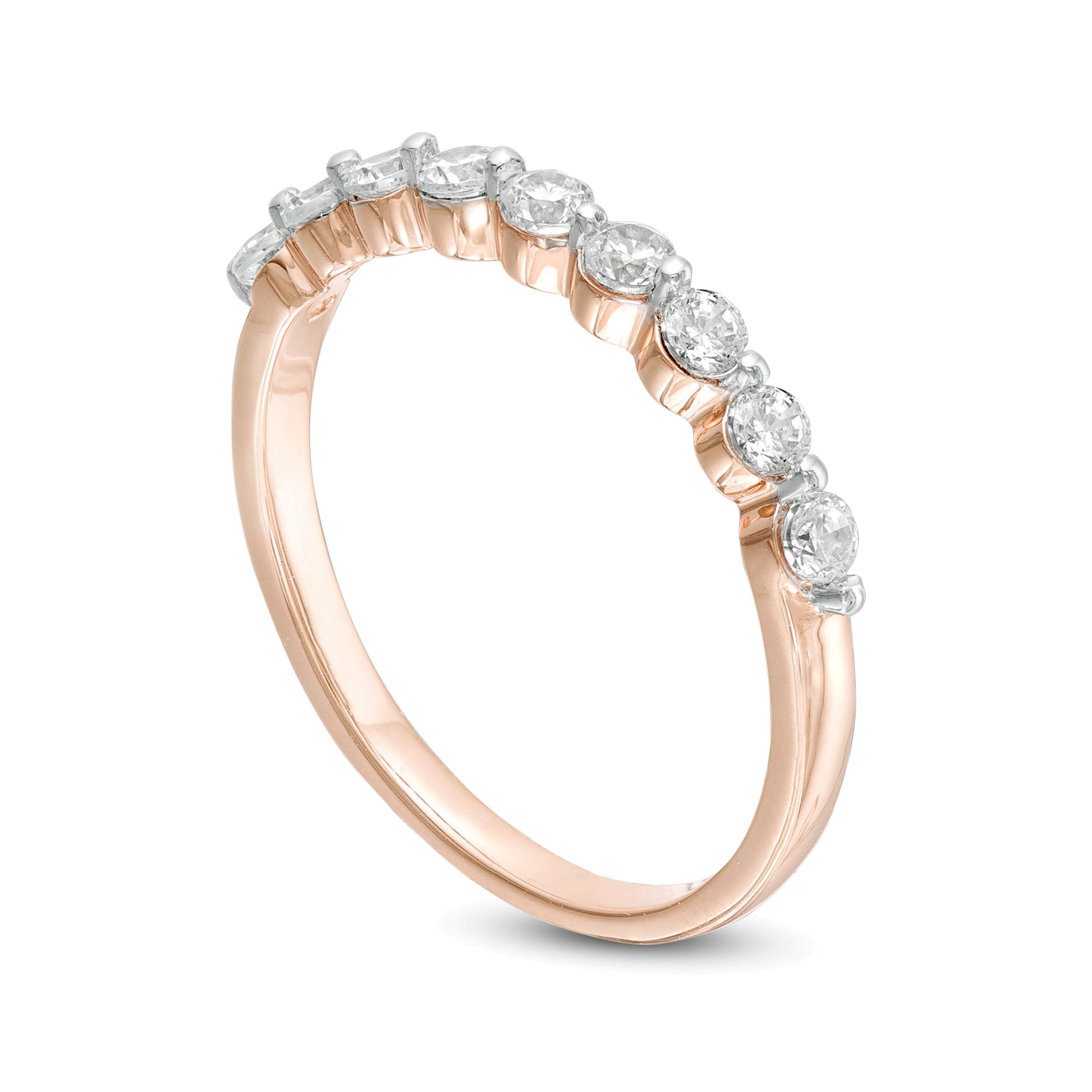 0.38 ct. Gesamtgewicht Diamant Memoire-Ring mit neun Steinen in 10K Roségold