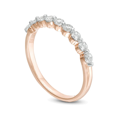 0.38 ct. Gesamtgewicht Diamant Memoire-Ring mit neun Steinen in 10K Roségold