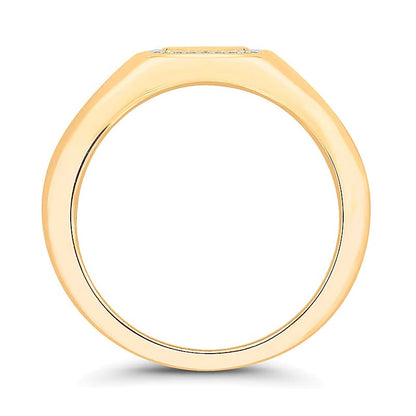 Signet-Ring mit Diamant in 10K Gelbgold